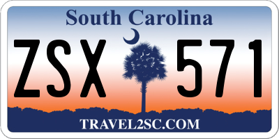 SC license plate ZSX571