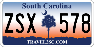 SC license plate ZSX578