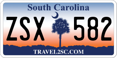 SC license plate ZSX582