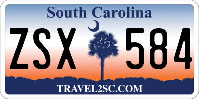 SC license plate ZSX584