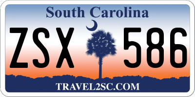 SC license plate ZSX586