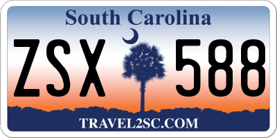 SC license plate ZSX588