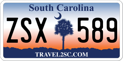 SC license plate ZSX589