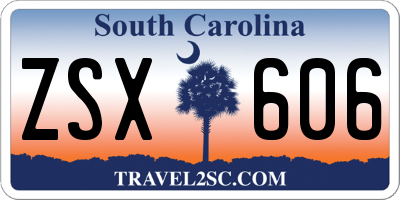 SC license plate ZSX606