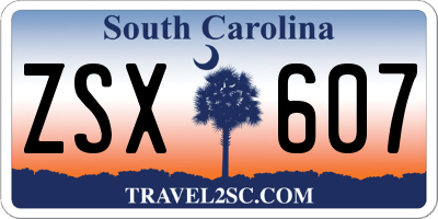 SC license plate ZSX607