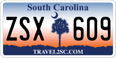 SC license plate ZSX609