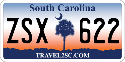 SC license plate ZSX622