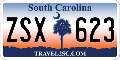 SC license plate ZSX623