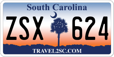 SC license plate ZSX624