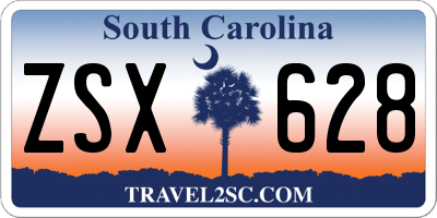 SC license plate ZSX628