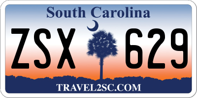 SC license plate ZSX629