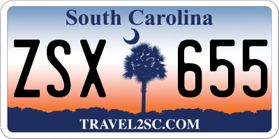 SC license plate ZSX655