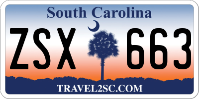 SC license plate ZSX663