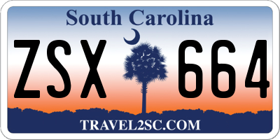 SC license plate ZSX664