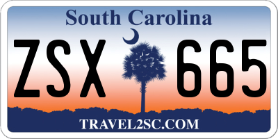 SC license plate ZSX665