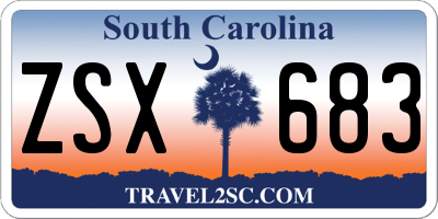 SC license plate ZSX683