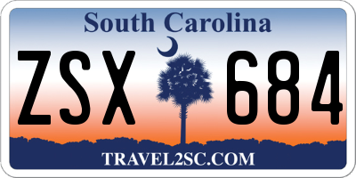 SC license plate ZSX684