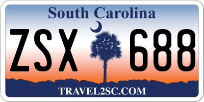 SC license plate ZSX688