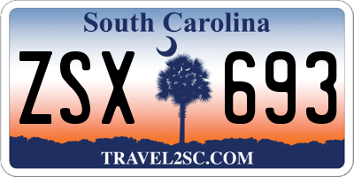 SC license plate ZSX693
