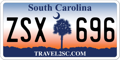 SC license plate ZSX696
