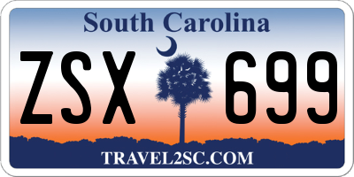 SC license plate ZSX699