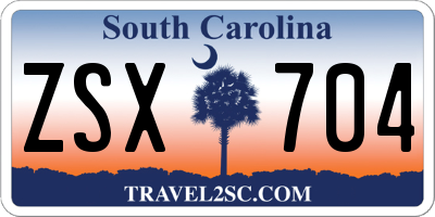 SC license plate ZSX704