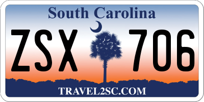 SC license plate ZSX706