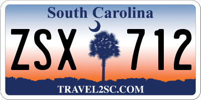 SC license plate ZSX712