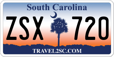 SC license plate ZSX720