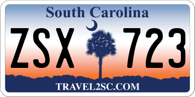 SC license plate ZSX723