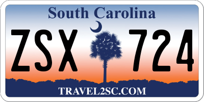 SC license plate ZSX724
