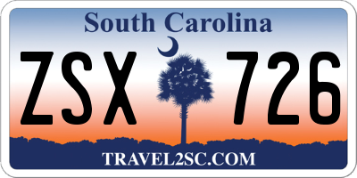 SC license plate ZSX726