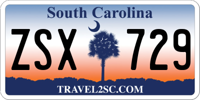 SC license plate ZSX729