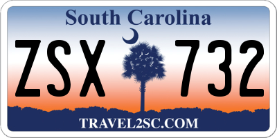 SC license plate ZSX732
