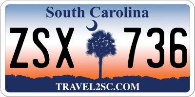 SC license plate ZSX736