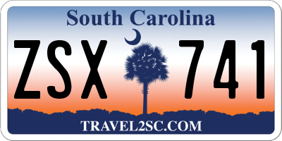 SC license plate ZSX741