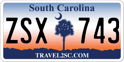 SC license plate ZSX743