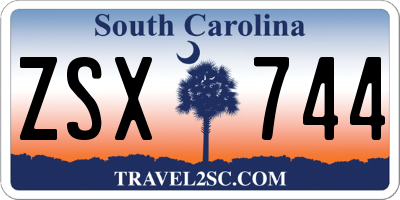 SC license plate ZSX744