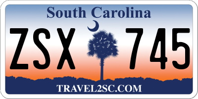 SC license plate ZSX745