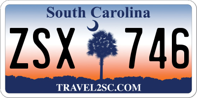 SC license plate ZSX746
