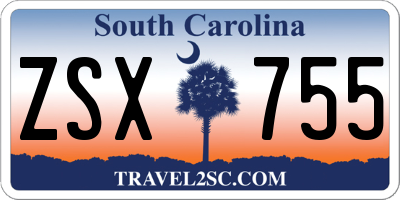 SC license plate ZSX755