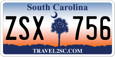 SC license plate ZSX756