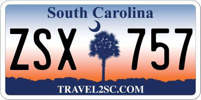 SC license plate ZSX757