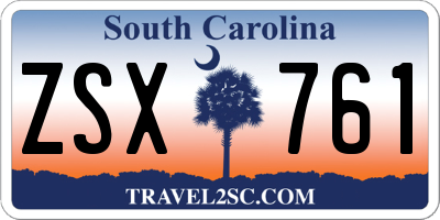 SC license plate ZSX761