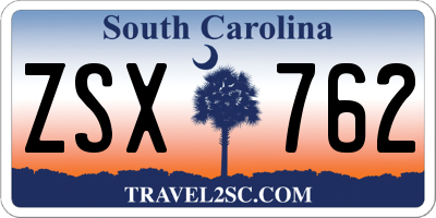 SC license plate ZSX762