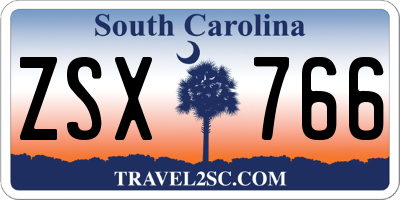 SC license plate ZSX766