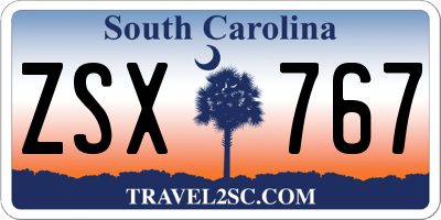 SC license plate ZSX767