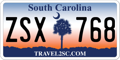 SC license plate ZSX768