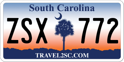 SC license plate ZSX772