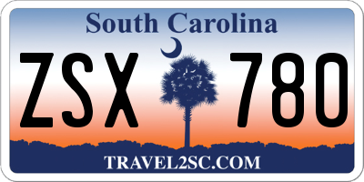 SC license plate ZSX780
